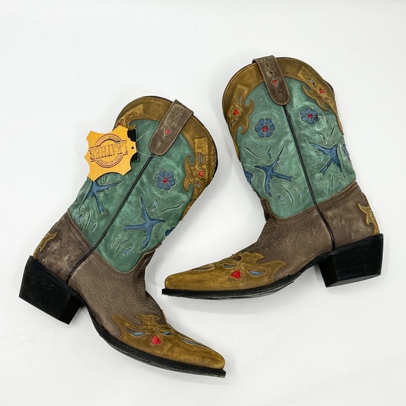Dan Post Other - Dan Post Distressed Blue Bird Cowboy Cowgirl Boots Kids Youth 5 New NWT